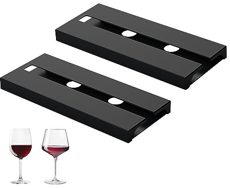 2 Pezzi Portabicchieri Sospeso, Vino Bicchiere Rack, Portabicchieri Appendere, Portabicchieri Vino Sotto L'armadio, per Casa, Bar, Cucina, Ristorante (Nero)