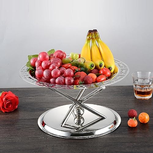 JUNYFFF Frutero Acero Inoxidable - Adornos De Cocina Grande para Manzanas, Bananas, Naranjas Y Pan - Fruteros De Cocina - Decoración Mesa Comedor - Cesta Fruta Almacenamiento De Sobremesa