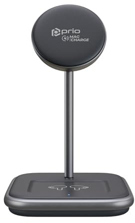 Prio 15W 2 in 1 Wireless Charger MAG (USB C) schwarz