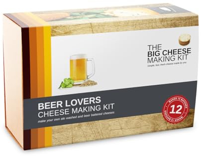 The Beer Lover's Cheese Making Kit - DIY Cheese Gift Set | Ale Washed Squeaky Curds & Cypriot Style Cheese | Includes Rennet for Cheese Making | Gourmet Gift with Recipe Booklet - 12 Batches