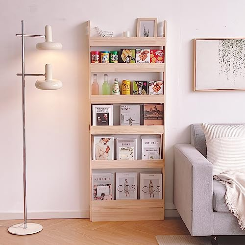 Heehee bibliothèque en Bois Massif Organisateur pour Les Livres, Les Jouets de Stockage étagère à Livres Rack Mur pour Les Enfants et Les Adultes (Largeur 80CM)