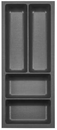 ORGA-BOX 3 Range-couverts Profondeur : 473 x Largeur : 191 mm anthracite avec structure Canvas pour tiroirs de 30, par ex. dans les cuisines Nobilia/Noblessa à partir de 08.2012.