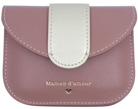 Manahia Porte Monnaie Femme - Maman d'amour - Cadeau Maman - Cadeau Naissance Future Maman - Cadeau Anniversaire Maman - Fête des Mères - Portefeuille Femme