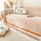 Ayoiow Sofa Rückenkissen Bezug Sofahusse Orange Sofahusse 1Sitzer Chenille Geometrische Streifen