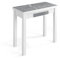 MOMMAHOME® Mesa Cocina y Comedor Extensible, Plegable, Moderna, Color Blanco/Gris Mármol, Lazio, Medidas 80x40/80x78 cm