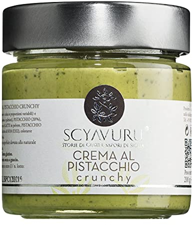 Crema al Pistacchio Crunchy - Pistazien-Creme - Pistazienaufstrich mit kandierten Pistazien - Nussaufstrich 200 g