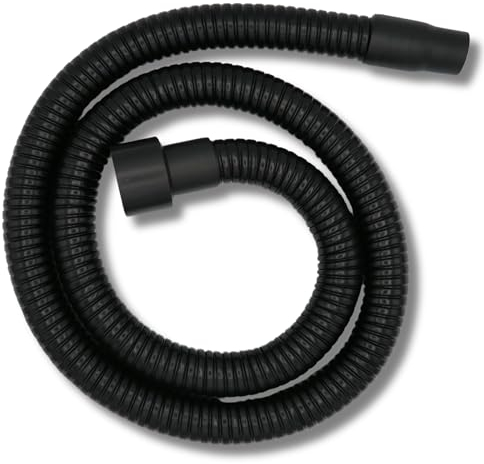 Tubo Flessibile in Acciaio rivestito per Aspiracenere Lavor - 2 Metri, Nero, con Manicotti - Ideale per Caminetto e Stufe