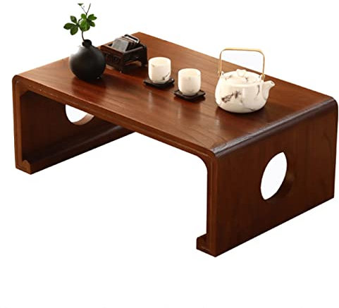 Quadratischer Teetisch, Konversationstisch, Balkon-Lounge, kleiner niedriger Tisch, Mini-Esstisch, Sitz-, Lese- und Arbeitstisch, leicht zu bewegen (Farbe: Braun, Größe: 50 * 40 * 30 cm) Star of Light