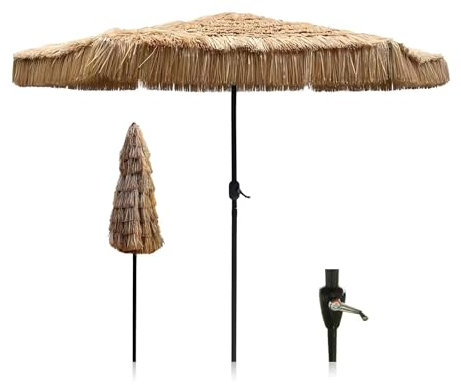 MDXVRKYBC Sombrillas Hawaiana Terraza Exterior con Diámetro De 270 Cm, Sombrillas Jardin Grandes Sombrilla Playa De Paja, Sin Base, Parasol Terraza Exterior para Jardín, Playa, Terraza