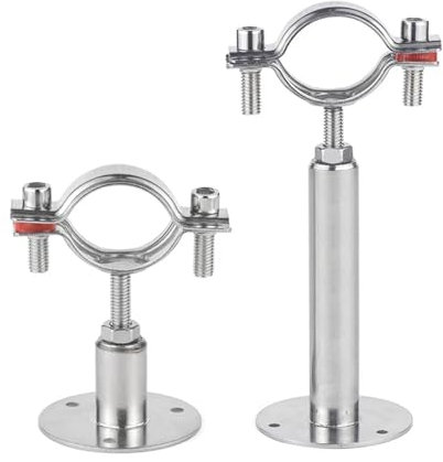 1pc 304 Stainless Steel Tube Pipe Clamp Hanger Stand Off Support Adjustable 30-50mm 50-100mm for 19-108mm OD Pipe BIANMTSW(51-53mm L50-100mm)