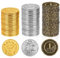 Byhoo 150 PCS Metall DND Münzen, 1,2“ Gold Silber Kupfer Token mit Nennwert für Brettspiel und Tabletop RPG, Fantasy Metallmünzen für Piraten Spiel Party Cosplay