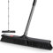 MASTERTOP Heavy Duty Garden Broom, Large Stiff Outdoor Broom with 24 Wide Brush Head, Yard Brush for Scrubbing Driveway Yard Tile Garden Warehouse Various Rough Surfaces, Sweeping Brush - Black