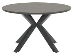 Gardissimo Gartentisch Esstisch Armati dunkel rund 122 cm, Tisch Aluminium Nonwood Wetterfest Outdoor anthrazit pflegeleicht