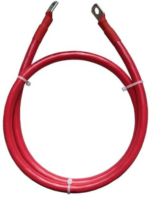 xuyuyan Câble de Connexion de Batterie 8/6/4/2AWG 10/16/25 mm2, Fil en cuivre avec Terminal SC for Batterie de Voiture série et parallèle, UPS, onduleur(Red,4 AWG 25MM2_200CM Length)