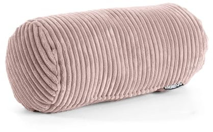 mokebo Nackenrolle mit Cordbezug 'Das Nickerchen', gemütliche Kissenrolle, Zierkissen oder Dekokissen, auch als Sofakissen, Rückenkissen, Lesekissen oder Knierolle in Rosa, 17,5x17,5x37 (B/H/T in cm)