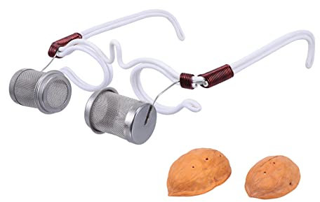 DEARMAMY 1 Pièce dispositif de moxibustion oculaire coquille de noix œil noyer eye care massage yeux montures de lunettes eye moxa appareil de moxibustion oculaire fer forgé blanche