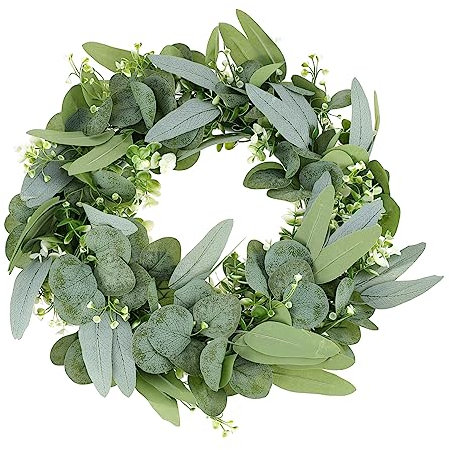 LIFKICH 1stück Künstlicher Eukalyptuskranz Für Türdekoration Großer Wreath Aus Kunstblättern Vielseitig Für Und Fensterdekoration Geeignet Für Innen Und Außenbereiche
