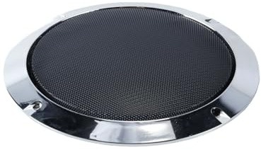Ausi Rejilla de altavoz redonda de 6,5 pulgadas para coche, con acabado plateado, de acero laminado en frío ABS, protección duradera y decorativa.