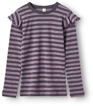 Dilling Kinder Mädchen Langarmshirt Bio-Merinowolle Rüschen Baselayer Unterwäsche temperaturregulierend