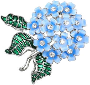 JUJUFREE Elegante Hortensien-Brosche mit emaillierter Blume für Damen, Legierung, Schmuck-Accessoire