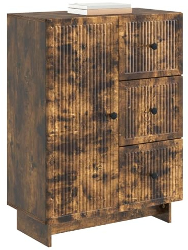 vidaXL Sideboard Geräucherte Eiche 66 x 34,5 x 90 cm Holzwerkstoff, Vintage-Stil Einheit, rechteckige Anrichte, schickes Stauraum, platzsparendes Design, praktischer Esszimmer-Schrank