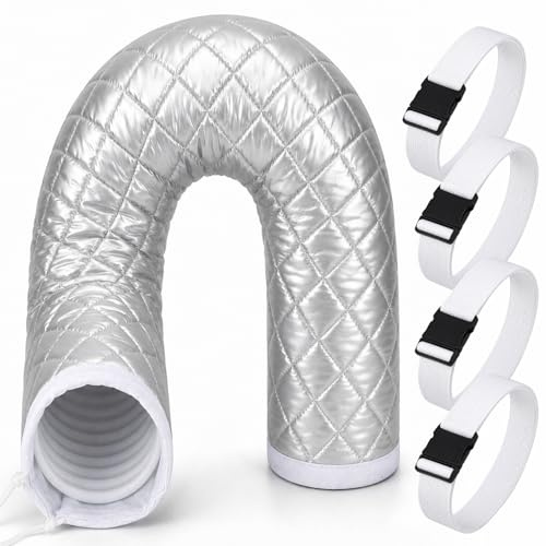 TUT Housse de protection pour climatiseurs portables avec cordon de serrage et 4 sangles de fixation réglables, 150 x 50 cm, isolation pour climatiseur