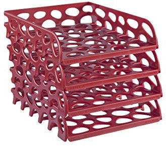 SAX Aktenkorb Voronoi unzerstörbar 4er Set (4x rot)…