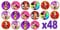 48 Minnie Mouse 3cm Mini Discs Edible Wafer Paper Disc Cupcake Toppers (NOT PRE Cut)