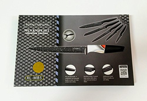 Set Coltelli Royalty Line 6 Pz. Neri con Omaggio Pelapatate