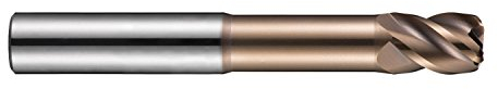 Dormer S52410.0XR2.0 Schaftwinkel-Radius-Fräser, TiSiN beschichtet, HM, R 2 mm, Kopfdurchmesser 10 mm, Querlänge 14 mm, Gesamtlänge 75 mm