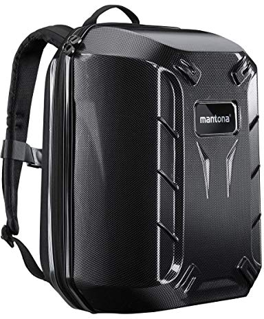 Mantona 21352 Drohnenrucksack P4 mit Hartschale silber/schwarz ,