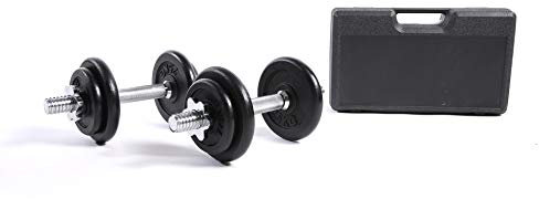 Rebecca Mobili Kit Pesi, Valigia Manubri Componibili Bilanciere, Ghisa Acciaio, Allenamento Muscolare, Pesistica per Casa Palestra - 20 kg - Art. SP5017