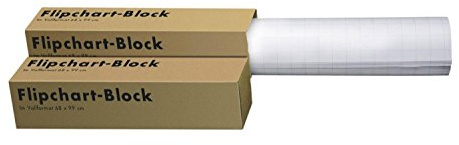 Landre 100050592 Flip-Chart-Blöcke, Vollformat 68 x 99 cm, 20 Blatt, 80 g/qm, 5 Stück (Holzfreies Papier, Gerollt / 2er Pack)