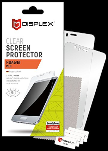 Displex 00712 Displayschutzfolie 2 Stück Easy-On für Huawei P10