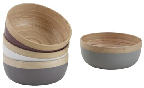 AUBRY GASPARD - Corbeille Ronde Bambou Laqué - Coloris Assortis - Ø 15 cm x Hauteur 6 cm - Idéal Fruits Salades - Léger Esthétique Cuisine Table - Vendu à l'unité