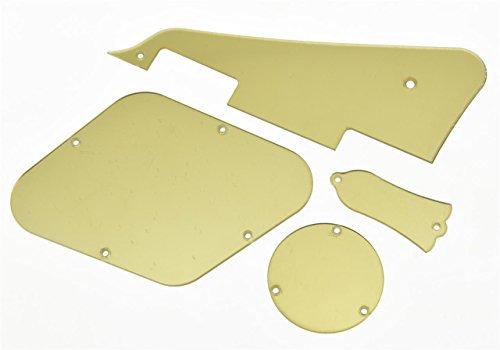 KAISH Gold Mirror LP Pickguard Hintere Hohlraumabdeckungen Halsstababdeckungen Set für Gibson Les Pauls