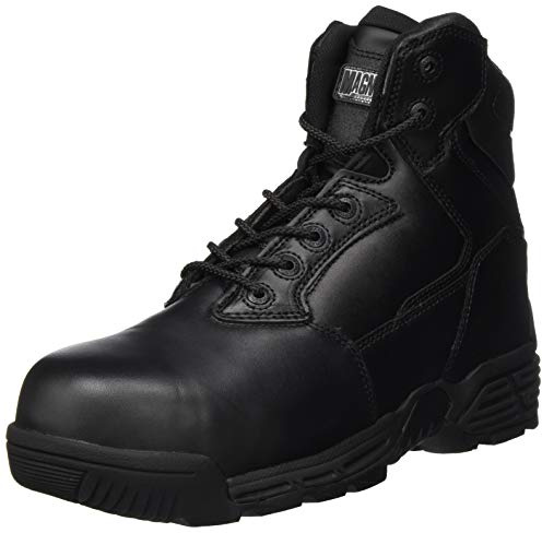 Hi-Tec M801429-021 Magnum Stealth Force 6.0 Leather CT CP Leather Composite Toe and Plate Unisex Uniform Safety Boot - Black UK 11