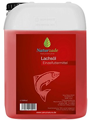 Naturzade Lachsöl 3 Liter Kanister für Hunde & Pferde mit Omega 3 und Omega 6 Fettsäuren, Fischöl Barföl