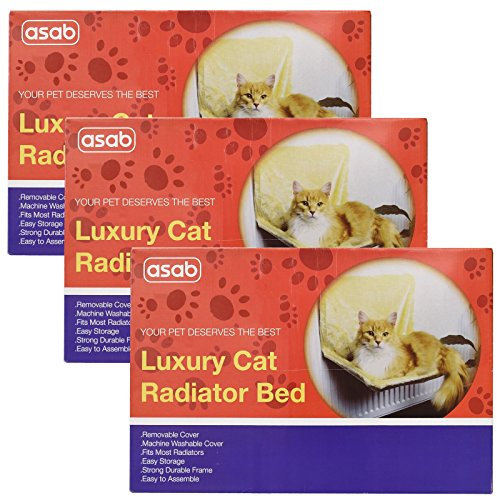 ASAB 3 x Collapsible Cat Radiator Bed | Luxury Sleeping Hammock for Pet | Warm Fleece Hanging Lounger for Kittens and Small Dogs