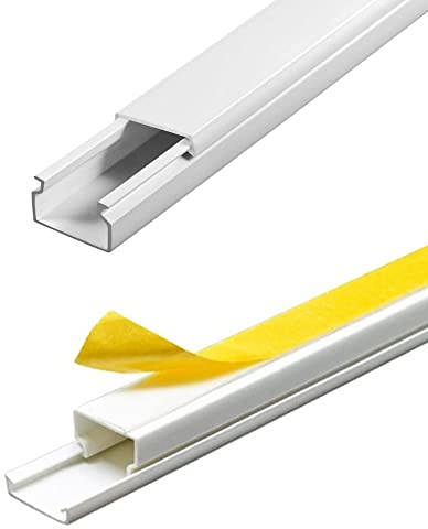 ARLI Kabelkanal 15x10 mm Weiß – 28m selbstklebend Installationskanal IP40 PVC mit Bodenlochung Universal Kabel Kanal