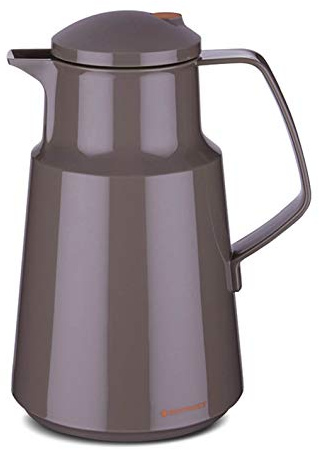 ROTPUNKT Isolierkanne 290 DANIELA 1,0 l | Zweifunktions-Drehverschluss | BPA Frei- gesundes trinken | Made in Germany | Warm + Kalthaltung | Glaseinsatz | smoked oyster