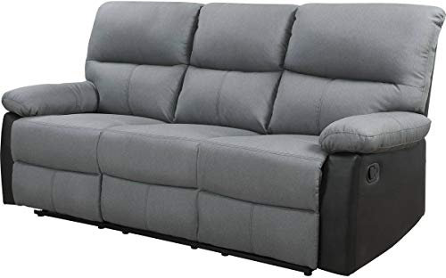 habitat et jardin Relax-Sofa Lincoln - 3-Sitzer - Schwarz/Dunkelgrau