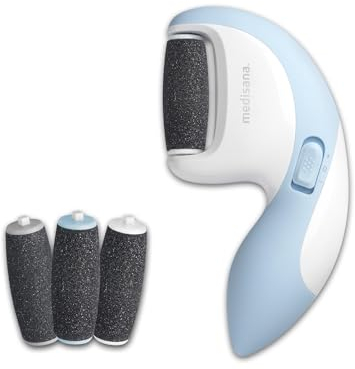 medisana CR 870 Appareil électrique pour enlever les callosités, Soins des pieds, Lime à callosités, Convient pour les pieds, Les mains & les coudes, 3 embouts différents inclus, Embout grossier & fin