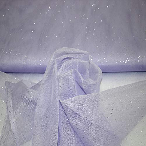 Stoff-Kollektion - Tüll Stoff mit Glitzerpigmenten Meterware aus Polyester - Tüllstoff Glänzend & Doppelseitig 150cm – Ideal zum Nähen von Kostümen, für Tütü, als Dekostoff etc. - Flieder