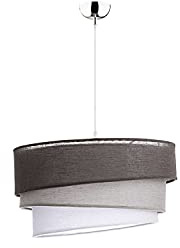 Licht-Erlebnisse Hängeleuchte Grau Design Schirm aus Stoff rund Ø45cm Modern stylisch FELICITA Schlafzimmer Lampe
