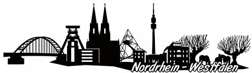Samunshi® NRW Skyline Wandtattoo Sticker Aufkleber Wandaufkleber City Gedruckt NRW 120x34cm schwarz