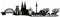 Samunshi® NRW Skyline Wandtattoo Sticker Aufkleber Wandaufkleber City Gedruckt NRW 120x34cm schwarz