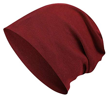Lazzboy Männer Frauen Plain Strickmütze Mütze Winter Herbst Baumwolle Einfarbig Unisex Hut Beanie, Zweilagige Feinstrick Warm Und Dünn