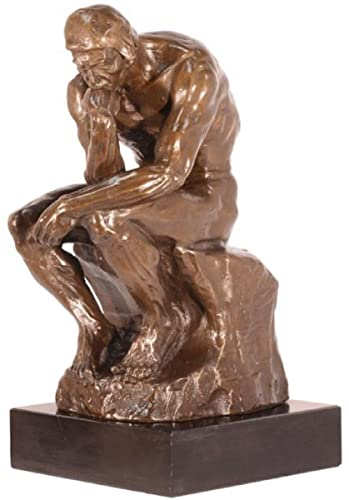 Casa Padrino Art Deco Bronzefigur Der Denker Bronze/Schwarz H. 30,5 cm - Bronze Skulptur - Dekofigur
