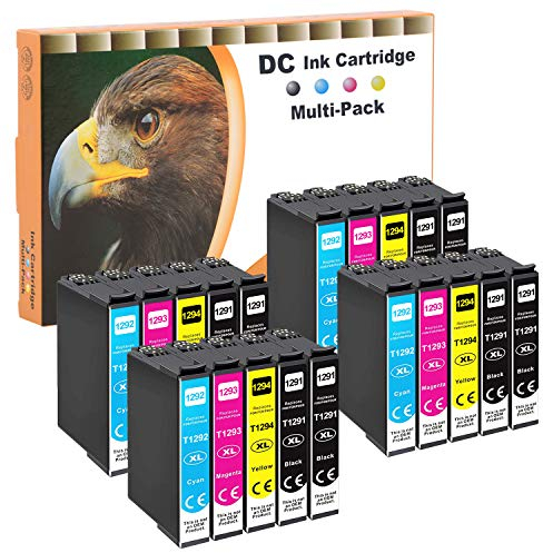 D&C T1295 Druckerpatronen kompatibel für Epson 129XL T1291 T1292 T1293 T1294 für Workforce WF-3520 WF-3540 WF-7525 WF-7515 Stylus SX-235W SX-425W SX-440W SX-445W SX-535W Office BX-630 (20-Pack)